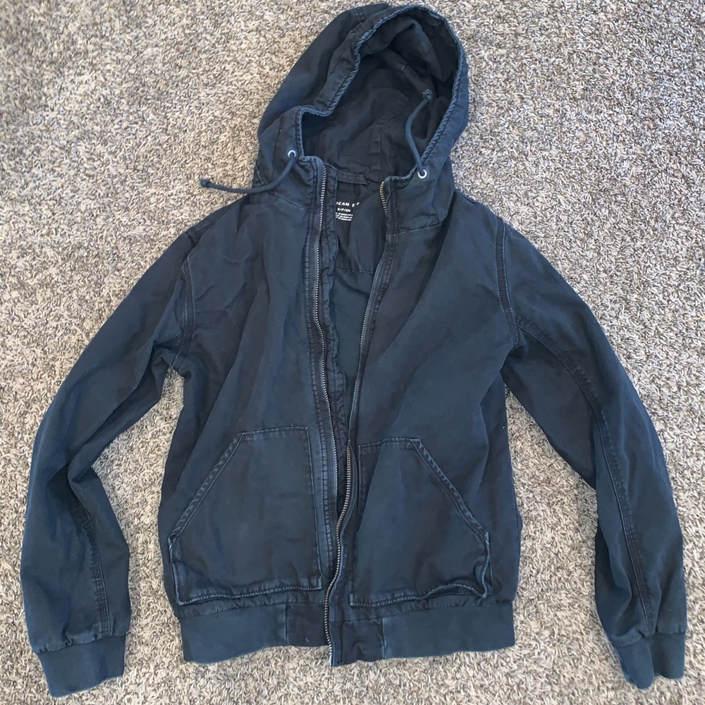 American eagle zip up denim jacket
